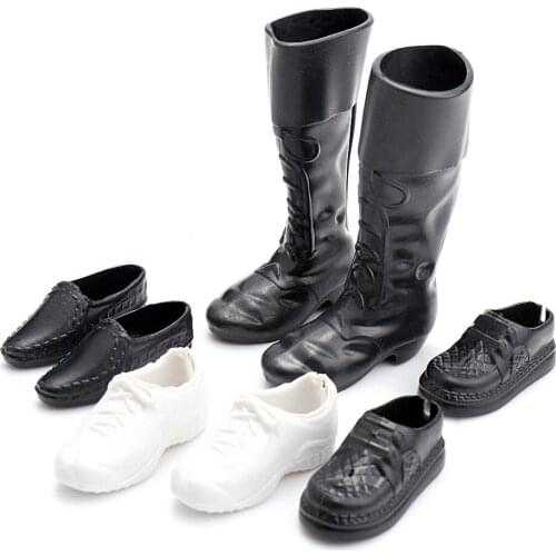 4 Pairs Kens Shoes for 30 Cm Boyfriend Boots / Leather Shoes Black Doll Accessories Toys for Girls Dress Up Doll Accessories