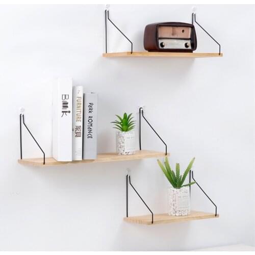 Brief Wooden Decorative Wall Shelf Wall Decor Storage Rack Organization For Kitchen Living Room Kid Room DIY Wall Rack Holder