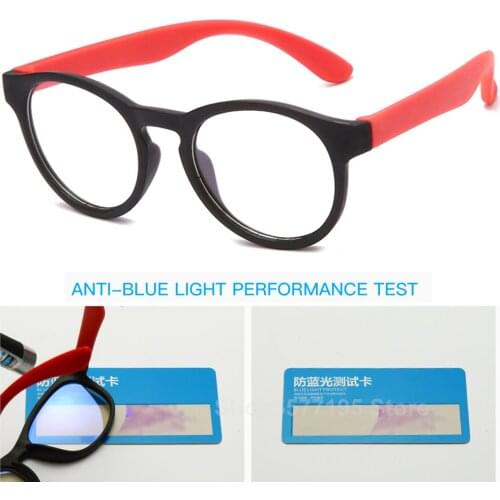 Kids Round Anti Blue Light Glasses Children Flexible Cute Computer Eyeglasses Boys Girls Ultralight Pink Blue Spectacles Frame