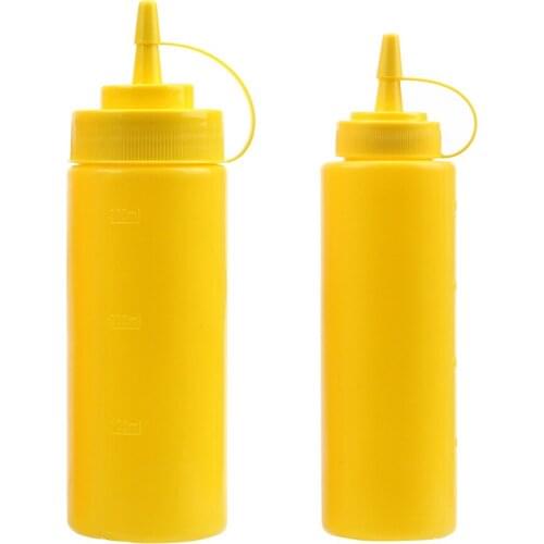 Condiment Dispenser Gravy Boat Sauce Vinegar Oil Ketchup Gravy Cruet 8oz 12oz Squeeze Bottle Plastic Kitchen Accessories