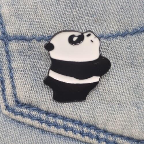 Enamel Pins Cute Custom Panda Brooches Bag Clothes Lapel Pin Badge Cartoon Animal Jewelry Gift