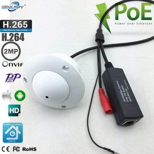 H.265 H.264 P2P Onvif UFO Flying Saucer White Colour 1080P HD POE Mini Pin hole IP Camera Ceiling Mount For Elevator Lift Use