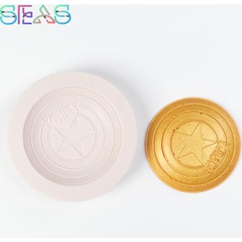Hero Shield Resin Molds Baking Silicone Mold Cake Manual Biscuit Mould Cake Decoration Mould Fondant Jelly Candy Mold