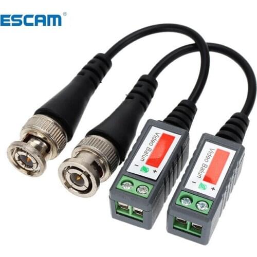 ESCAM Coax CAT5 Camera CCTV Passive BNC Video Balun to UTP Transceiver Connector 2000ft Distance Twisted Cable