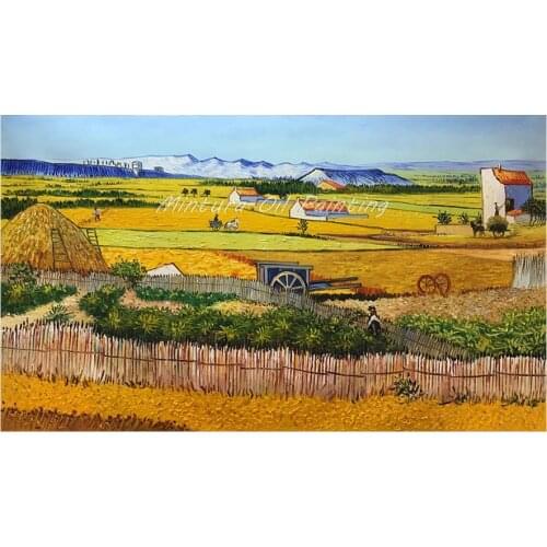Handmade The Harvest (Wheatfields) Reproduction Vincent Van Gogh Oil Painting On Canvas For Home Decor World Famous Paintings