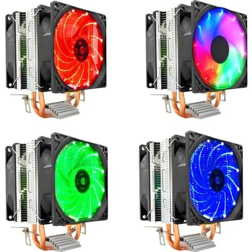 Graphics Card Water Cooler Radiator Desktop CPU Dual Cooling Fan 2 Heat Pipes Computer Cooler Radiator for Intel AMD Video