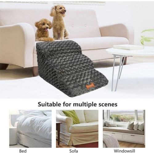 Pet Stair Dog Cat Pet 3 Step Removable Non-slip Ramp Climbing Detachable Bed Ladder Convenient to Dog Climbing Bed Ladder