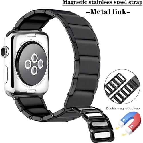 Magnetic strap for apple watch band 44mm 40mm iwatch 42mm 38mm Stainless Steel metal link bracelet apple watch series 6 5 4 3 Se