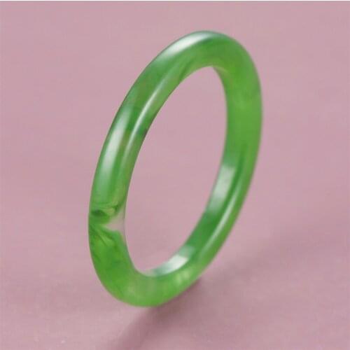 Minimalist Male Female Resin Small Ring Charm Green Blue Brown Engagement Ring Trendy Round Thin Wedding Rings For Women Men