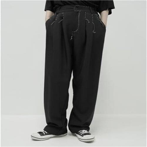 Large couples stitching dark Yamamoto pants mens summer mens trousers mens summer thin loose