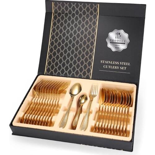 Stainless Steel Tableware 36-piece Cutlery Set Zero Waste Spoon Fork Set Cookware Cookware Bento Kitchen Accessories Gift Box