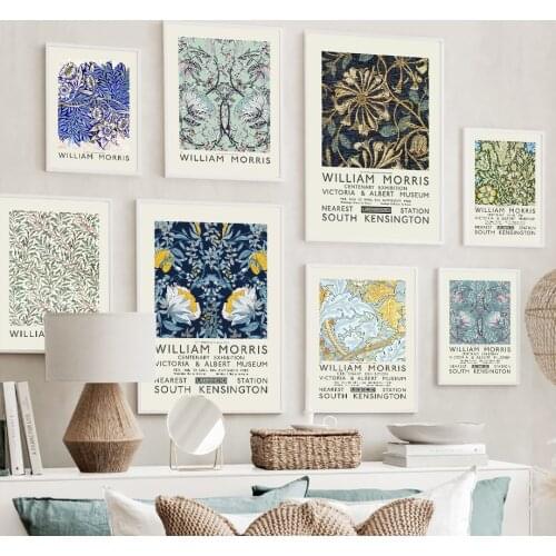 William Morris Flower Abstract Exhibition Nordic Posters And Prints Wall Art Canvas Painting Pictures For Living Room Decoration