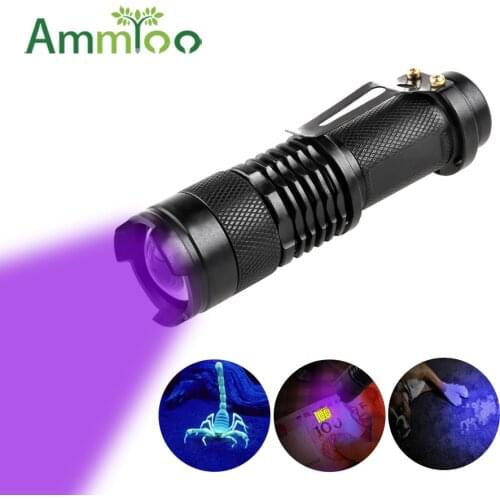 New UV LED novetly lamp 365nm UV UV flashlight invisible Zoomable flashlight suitable for pet dye hunting mark check