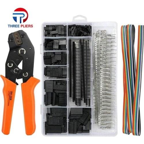 SN-28B+1550Pcs dupont crimping tool pliers terminal ferrule crimper wire hand tool set terminals clamp kit tool
