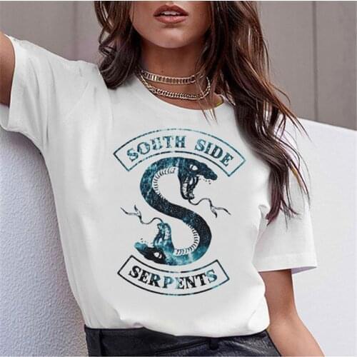 Riverdale Clothing Y2K Top Serpent T-Shirts for Girls Snake Print Woman 90S Harajuku Fashion 2021 Street Ropa Mujer Tshirt Femme