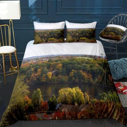 Autumn Massachusetts Fall Quilt Cover Pillowcase 3Piece Comforter Bedding Set With Pillow Case Single Double Duvet Cover