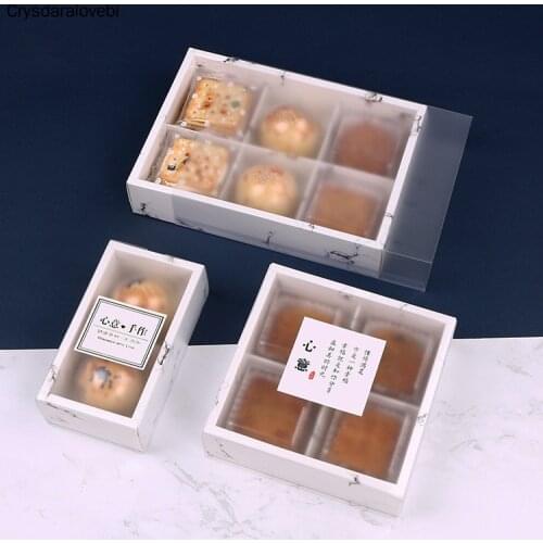 10pcs marble printing wedding gift bags gift cases for cake moon containing mooncake packaging box marble paper bags