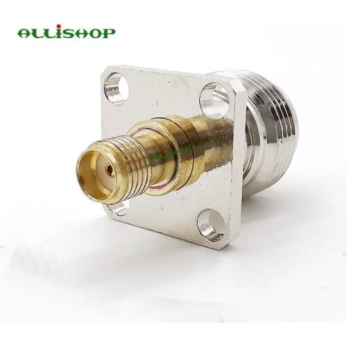 SMA Female to N Female Jack RF Adapter 4 Hole Panel Mount O-ring Belt Ring SMA - N Adapter Connector