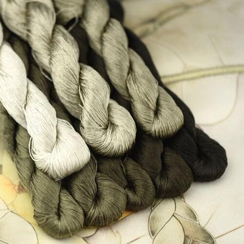 1pcs/400m silk embroidery thread / 100% silk thread /hand embroidery embroider cross stitch/Brown green /8 pure colors