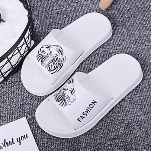 Large Size Couples Bathroom Slippers Summer New Cartoon Comfort EVA Slides Womens Printed Flip Flops