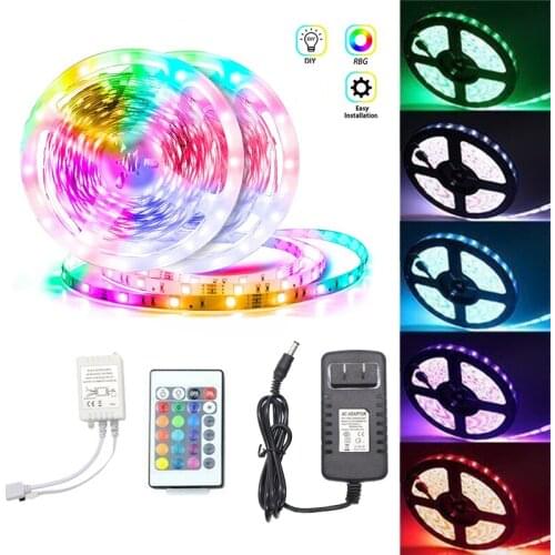 16.4ft 5050 RGB Led Strip Lights 12V 150leds Luzes De Tira Led Colors with 24 IR Decoration BackLight Lamp Led tape For Bedroom