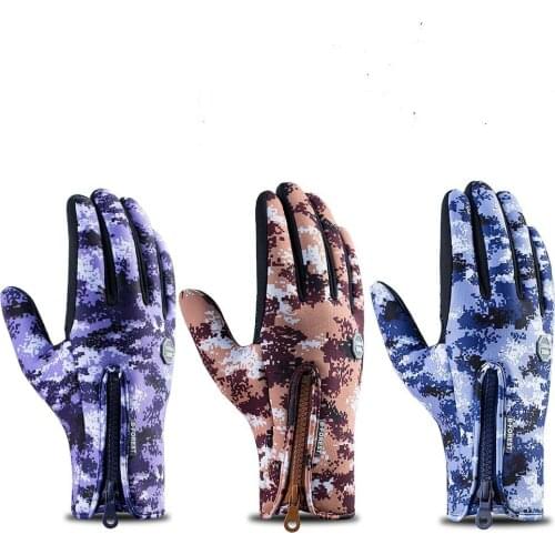 Outdoor winter riding waterproof touch-screen gloves mens women windproof warm sports skiing mountaineering bicycle full finger