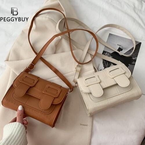 Vintage Stone Pattern Shoulder Handbag Preppy Style PU Leather Messenger Tote Female Commuter Envelope Top-handle Pouch Satchel