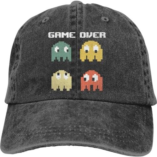 Vintage Game Over 80S Nostalgia Retro Arcade Ghost Old Gamer Baseball Cap cowboy hat Peaked cap Cowboy Bebop Hats Men and women