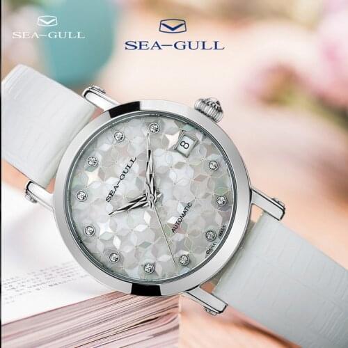 Seagull watch ladies mechanical watch fashion diamond mother-of-pearl trend automatic mechanical watch master series 819.387
