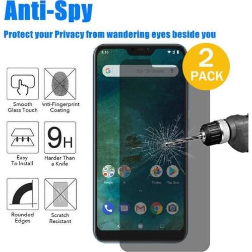 Magtim 2 PACK Privacy Screen Protector For Xiaomi Redmi K20 Note 8 7 6 5 Pro S2 Y2 5A 6A 7A Anti-spy Tempered Glass Film