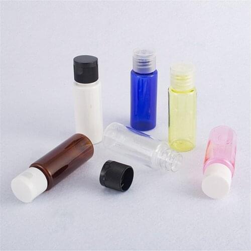 20pcs 20ml Plastic Empty Travel Bottle with Flip Cap Sample Cosmetic Containers Jar for Lotions Shampoos and Massage Oils(Clear)