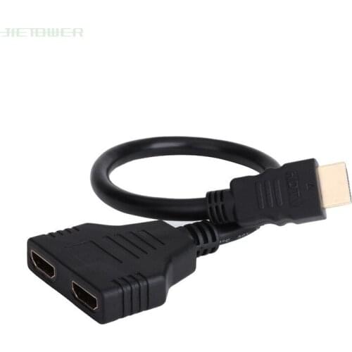30pcs/lot HDMI 1 Male To Dual HDMI 2 Female Y Splitter Cable Adapter HD LED LCD TV