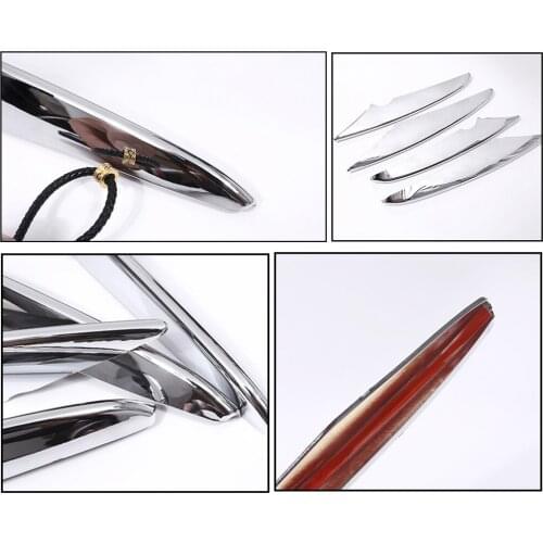 4Pcs Front Grille Blade Trim ABS Chrome Front Fog Lamp Cover Trim Car Styling For 2017 Mercedes-Benz GLC