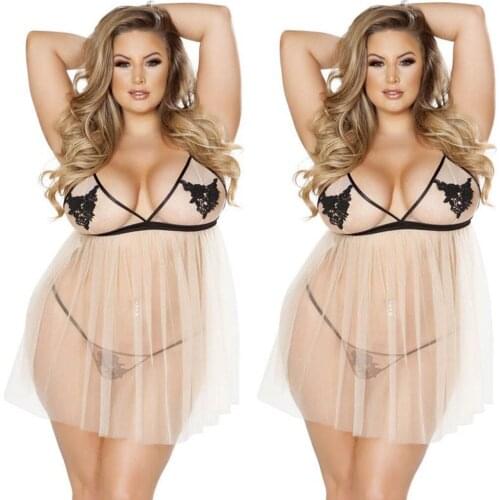 5XL Plus Size Porno Sexy Lingerie Women Lace Sleepwear Hot Erotic Underwear Babydoll Sexy Costume