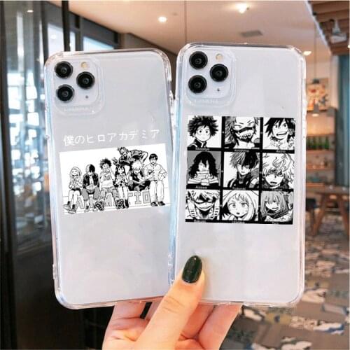 My Hero Academia Characters Printed Anime Phone Cover for IPhone 12 Mini 11 Pro Max X XS XR Max 7 8 Plus SE2 Soft Tpu Clear Case