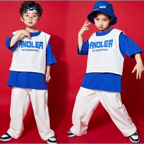 Kids Ballroom Hip Hop Street Clothing Oversize Tshirt Pants For Carnival Show Jazz Outfits Girls Boys Dance Costume Clothes