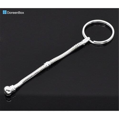 Doreen Box hot- 5 PCs Silver color Key Chains&Key Rings Keychain 10cm (B03770)