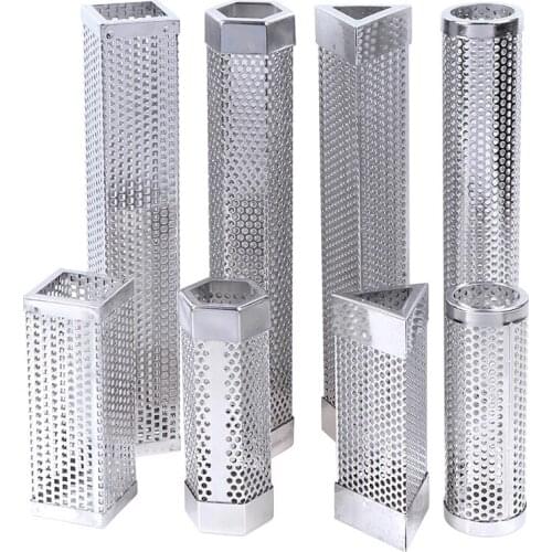 Smoked Baking Tube Square Round BBQ Smoker Tube Grill Hot Cold Smoking Mesh Tube Generator Stainless Steel BBQ Smoker Tools