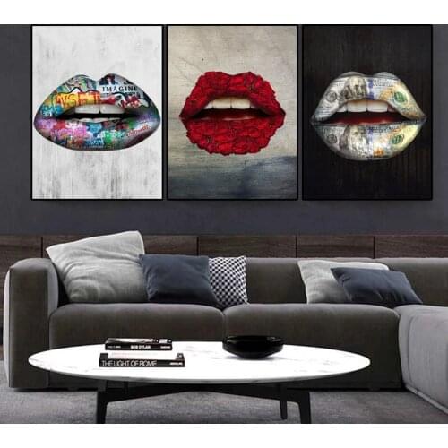 Lips Diamond Painting Cross Stitch Kit 5D DIY Diamond Embroidery Full Square/Round Rhinestone Handicrafts Home Decor Gift WG2575
