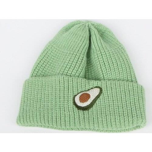 Cotton fruit embroidery Thicken knitted hat winter warm hat Skullies cap beanie hat for kid boy and girl 60