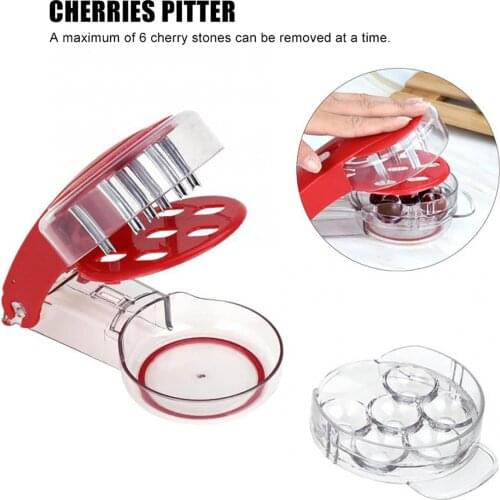 6 Groove Cherry Pitting Tools Cherry Stone Pit Remover Tool for Making Cherry Pie and Jam Olive Seed Pitting Gadgets