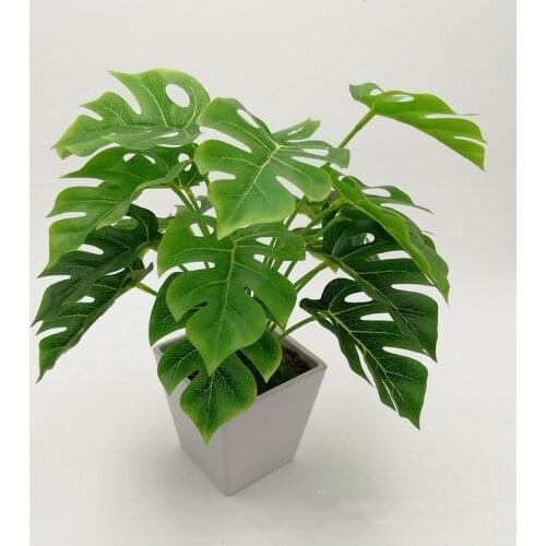 Small 30cm 18 Heads Artificial Silk Palm Plant Leaves Summer Fake Plants Party Decoration Beach Wedding Table Home Room Decor