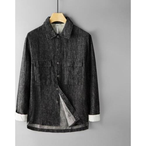 Italy brand linen jacket men autumn long-sleeved fashion jacket mens casual black jackets for men tops jackets male Jaqueta