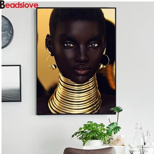 African woman Sexy 5d diy diamond painting full drill square round diamond embroidery pattern diamond set cross stitch mosaic