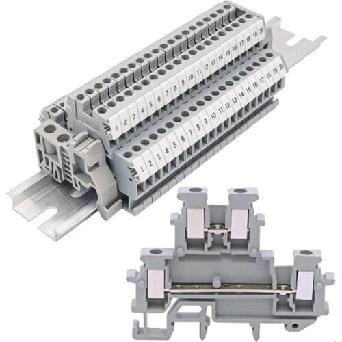 MBKKB2.5 MBKKB-2.5 Double Layer Screw Clamp DIN Rail Terminal Blocks Kit Set 500V 24A