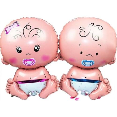 Cute Baby Shape Inflatable Balloon Aluminum Foil Helium Balloons Baby Shower Birthday Party Decoration Celebration Supplies