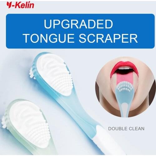 2021 NEW Double Side Tongue Cleaner Brush For Tongue Cleaning Oral Care Tool Silicone Tongue Scraper Toothbrush Fresh Breath