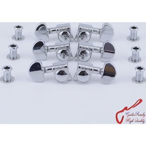 1Set 3R-3L Original Genuine G-r-o-v-e-r Guitar Machine Heads Tuners 1:18 Chrome
