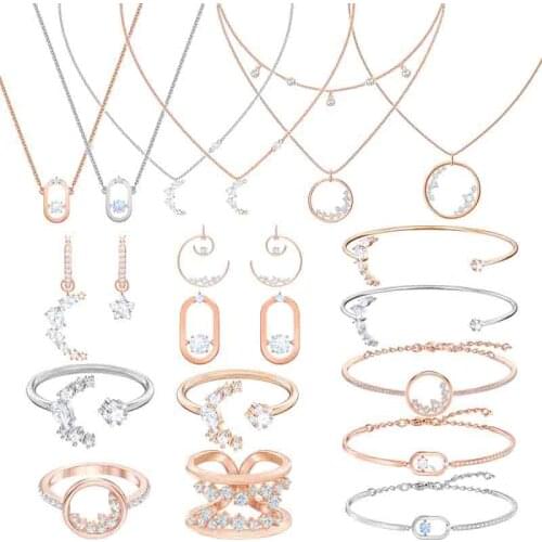 SWA original classic Bracelet Necklace Earrings jewel embellishment for ladies to attend party jewelry wholesale gifts