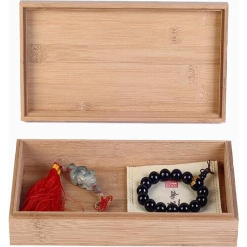 Simple bamboo box clamshell jewelry case bamboo wood gift box home desktop storage box snack container